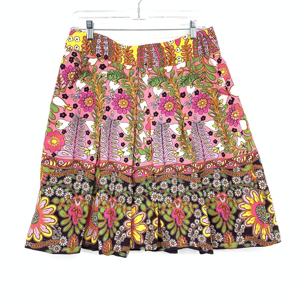 CAbi Pink Floral Boho Mini Skirt
